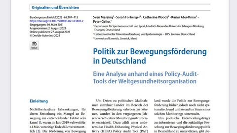 Politik zur Bewegungsförderung in Deutschland