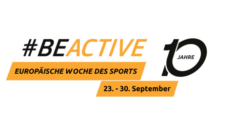 10 Jahre Europäische Woche des Sports Logo von BeActive zum 10-jährigen Jubiläum der EWOS